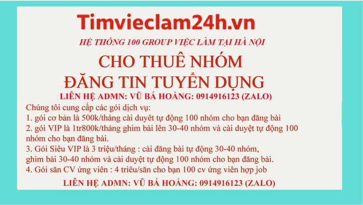 Danh sách 100 nhóm việc làm tại Bình Dương